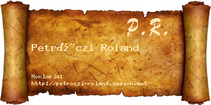 Petróczi Roland névjegykártya