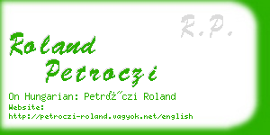 roland petroczi business card