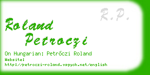 roland petroczi business card